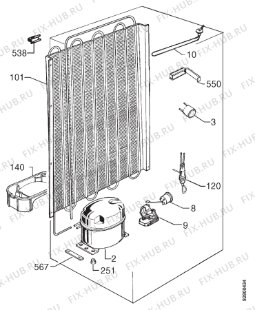 Взрыв-схема холодильника Zanussi ZD21/7R - Схема узла Cooling system 017
